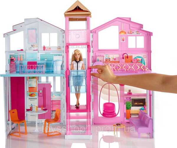 Міський будинок Барбі Малібу з ліфтом Barbie Pink Passport 3-Story Townhouse DLY32