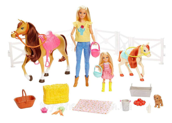 Ігровий набір Barbie Верхова їзда й обійми Barbie Hugs N Horses Playset FXH15