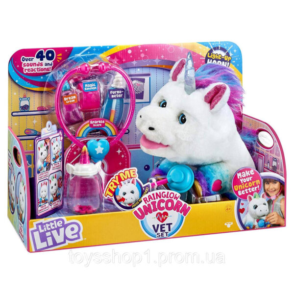 Інтерактивний єдиноріг Полісся ветеринар Moose Little Live Rainglow Unicorn Vet 28863