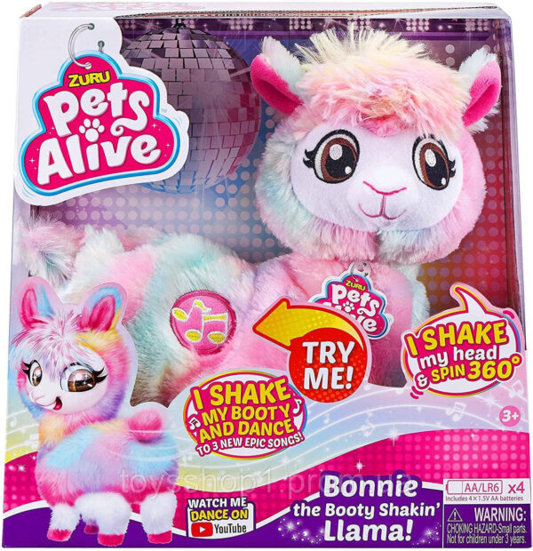 Інтерактивна тантерактивна Лама Веселка кольорова Pets Alive Rainbow Bonnie The Booty Shakin Llama