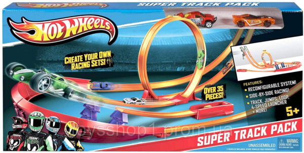 Трек Хот Вілс Швидкісний трек із 2 машинками Hot Wheels Super Track Pack Playset with 2 Cars