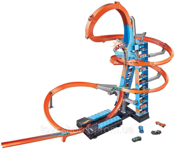 Трек Хот Вілс Небоск Падіння з вежі Hot Wheels GJM76 Sky Crash Tower Track
