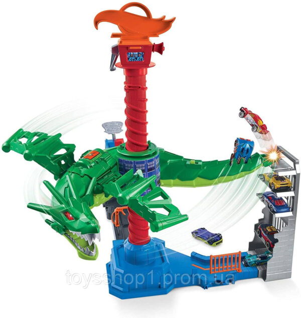 Трек Hot Wheels інтерактивний ігровий трек Хот Вілс Повітряна атака Дракона Hot Wheels Air Attack Dragon GJL13