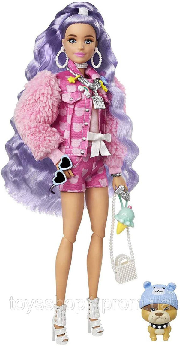 Лялька Барбі Екстра Модниця з бузковим волоссям Barbie Extra Doll with Periwinkle Hair