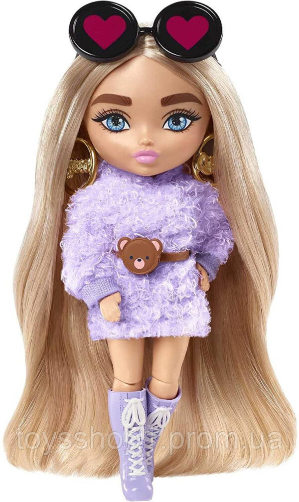Лялька Барбі міні Екстра Модниця в бузковому вбранні Barbie Extra HGP66 Minis