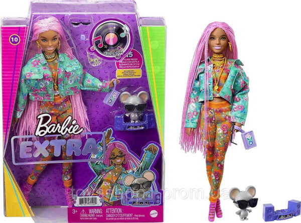 Лялька Барбі Екстра з рожевими дредами Barbie Extra GXF09
