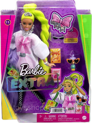 Лялька Barbie "Екстра" з неоново-зеленим волоссям Barbie Extra Doll #11 in Oversized Tee