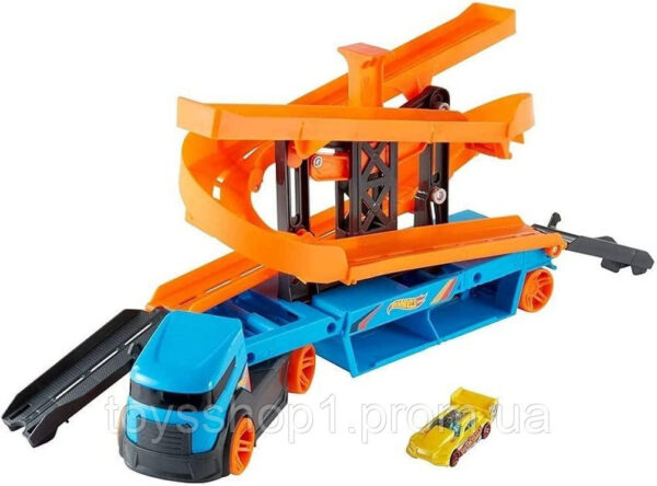 Хот Вілс Автовоз Транспортер Крутий спуск Мега вантажівка трек Hot Wheels City Lift & Launch Hauler