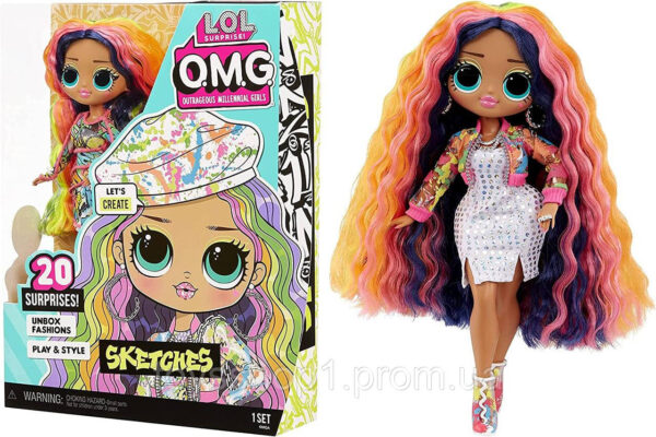 Лялька Лол ОМГ Леді Скетч LOL Surprise OMG Sketches Fashion Doll