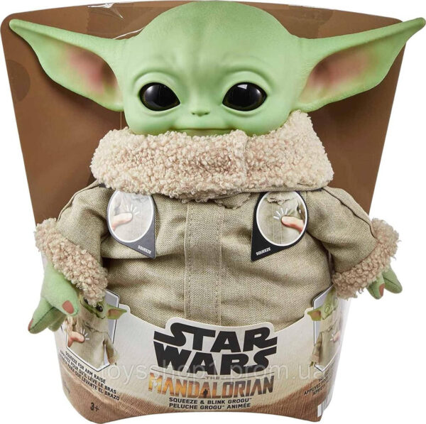 Інтерактивний Малюк Йода Грогу версія 3 зі звуком Star Wars Grogu Squeeze and Blink Plush with Sounds