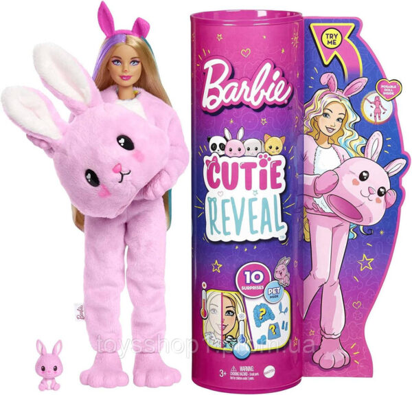 Лялька Барбі в костюмі Кролика Barbie Cutie Reveal Doll Bunny Plush Costume HHG19