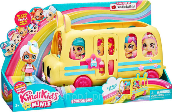 Ігровий набір Кінді Кідс шкільний автобус Kindi Kids Minis School Bus Ляльки kindi kids