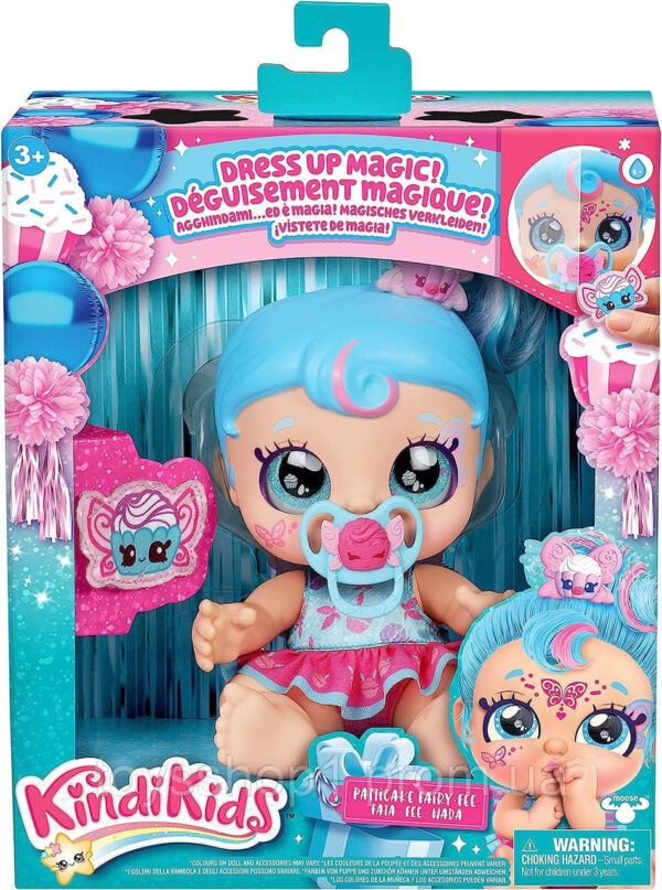 Лялька Кінді Кідс міні сестричка Петікейк Kindi Kids Dress Up Magic Patticake Fairy Baby Sister