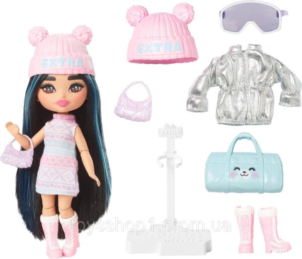 Лялька Барбі Екстра міні Флай Barbie Extra Minis Travel Doll with Winter Fly