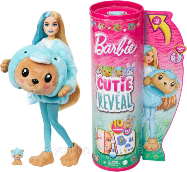 Лялька Barbie Cutie Reveal серії Чудове комбо ведмежа в костюмі дельфіна