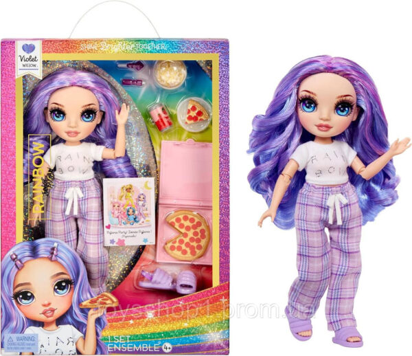 Лялька Rainbow High Jr High PJ Party Violet Willow Рейнбоу Хай Віолет Віллоу Піжамна вечірка