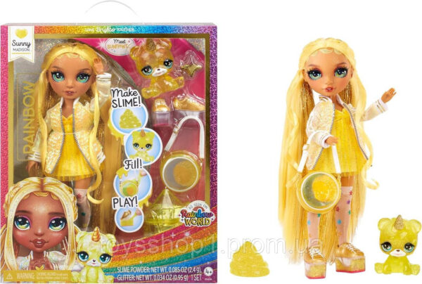 Лялька Рейнбоу Хай Санні Медісон Слайм жовта лялька Rainbow High Sunny (Yellow) with Slime