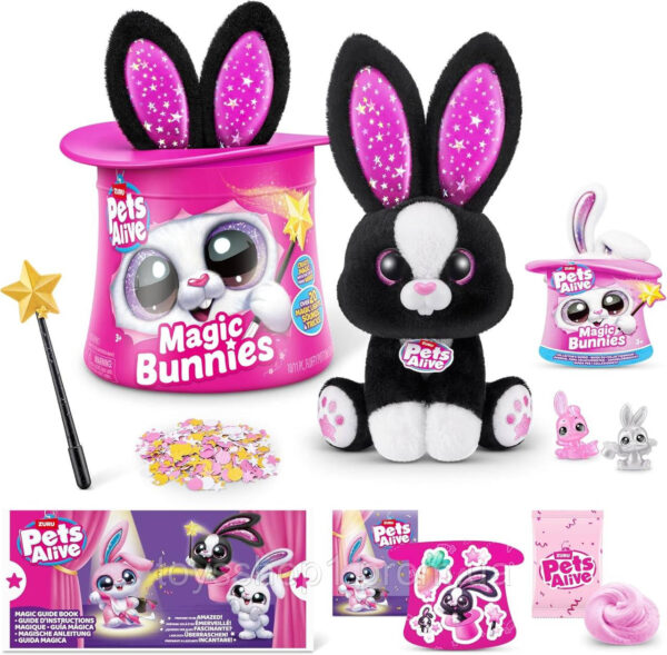 Ігровий набір Pets Alive Magic Bunnies Sootie Кролик-чарівник чорний