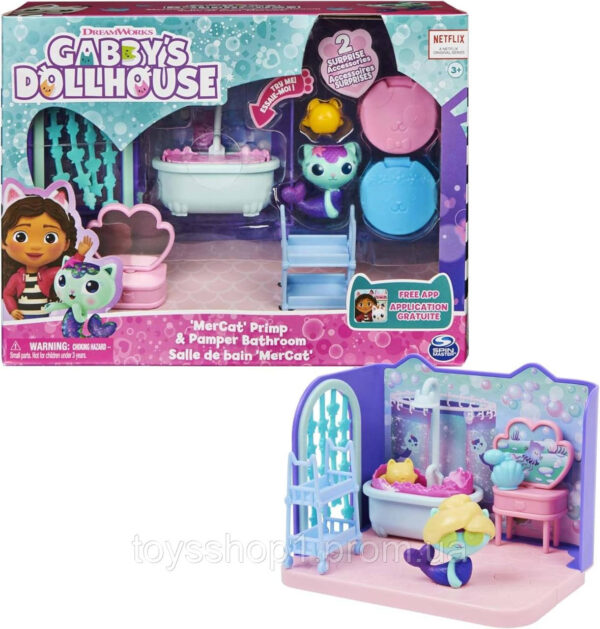 Ігровий набір Ляльковий будиночок Габбі ванна Gabby's Dollhouse Primp and Pamper Bathroom