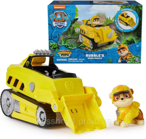 Цуценячий патруль Джунглі Кремез машина носоріг Paw Patrol Jungle Pups Rubble Rhino Vehicle