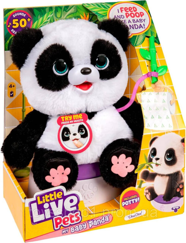 Інтерактивна плюшева панда Panda ChuChu Little Live Pets Бебі Панда з 50+ звуками