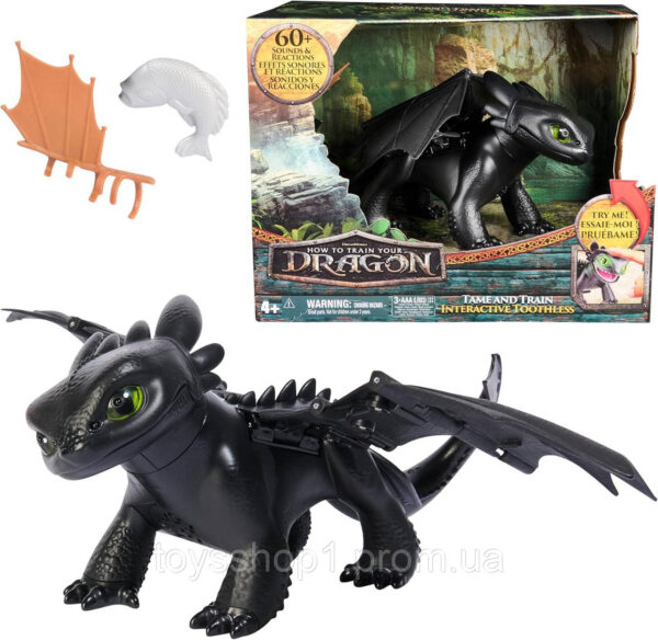 Інтерактивна фігурка Dragons Як приборкати дракона Приборкай та тренуй Дракон Беззубик