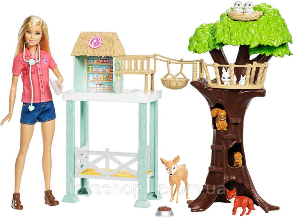 Набір із лялькою Барбі Центр догляду за тваринами Barbie Animal Rescue Playset FCP78